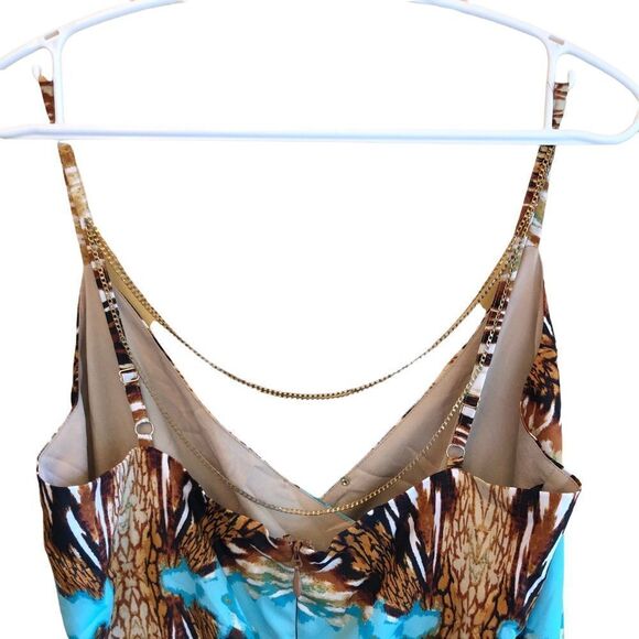 BEBE Printed Chainlink Strap Romper NWT - Picture 3 of 15